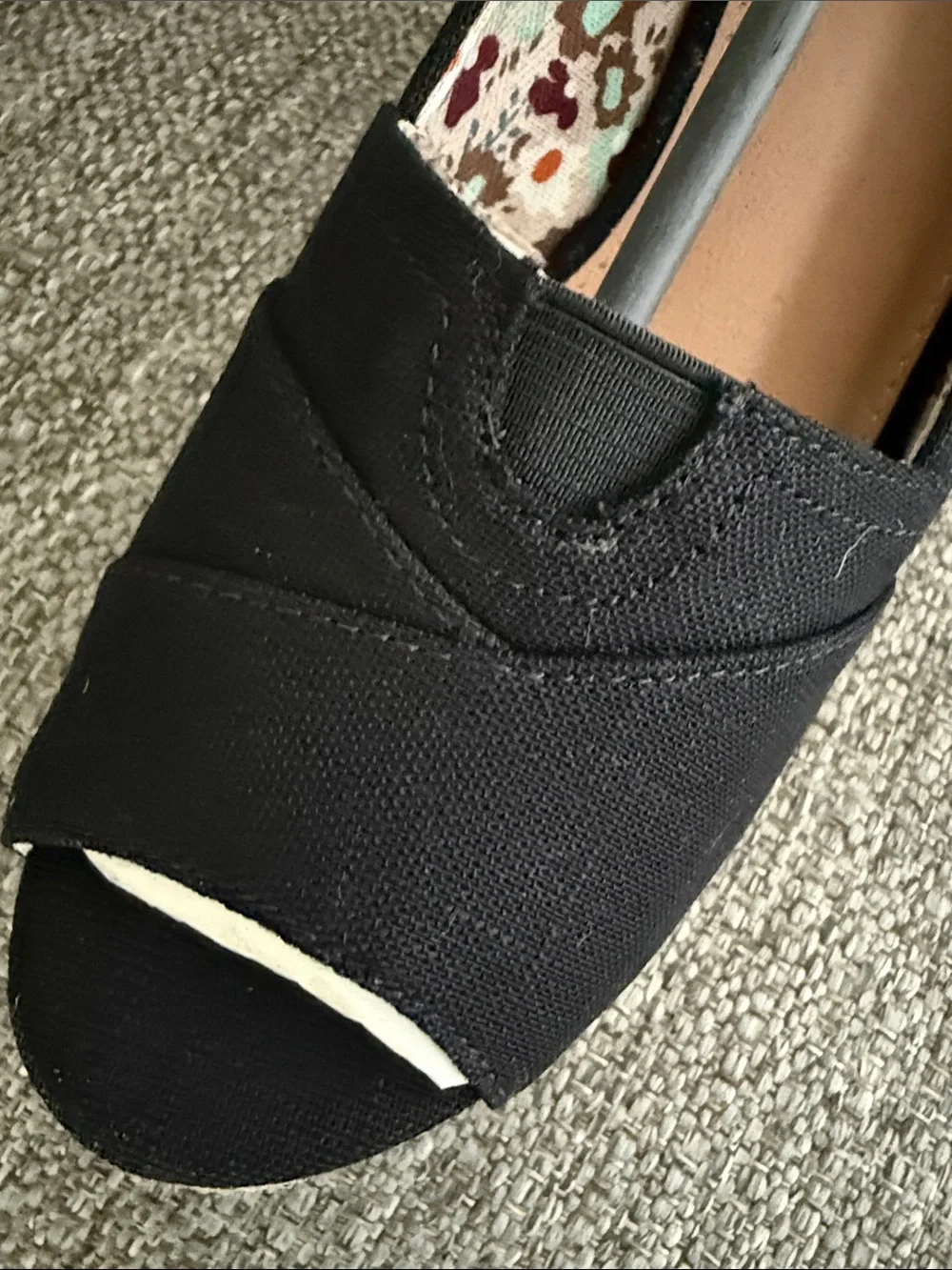 Soda Black Espadrille Wedge, Sz. 8